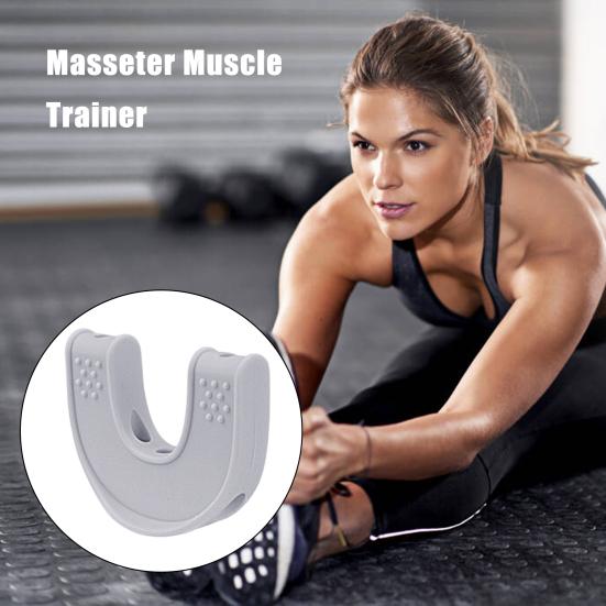 Силиконовый тренажер для челюсти U-образной формы, портативный, для мужчин и женщин, для моделирования мышц лица, укрепления челюстной кости, тренажер для коррекции линии подбородка, тоник для похудения лица