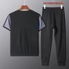 2 шт./комплект, повседневный костюм с круглым вырезом и короткими рукавами, эластичный пояс на шнурке, карманы, мужская футболка с пэчворком, комплект спортивных брюк, стритвир