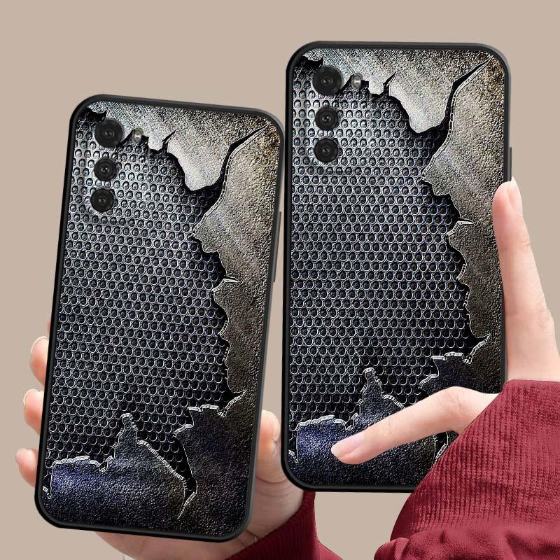 Креативный металлический узор Чехол для телефона Motorola G85 Edge 50 G24 G35 G14 G04 40 G72 G34 G G54 G13 G32 5G Черный