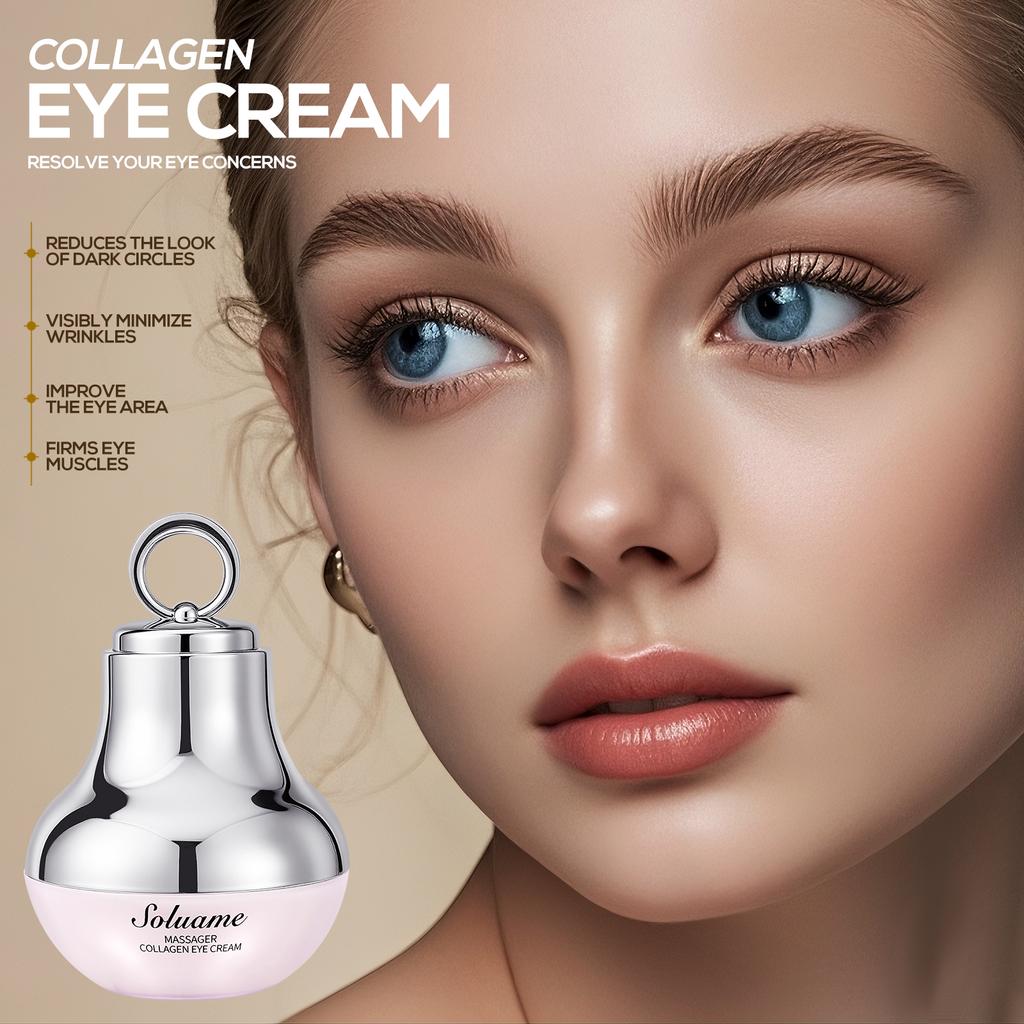 Collagen Massage Eye Cream & Neck Cream Set Hydrating & Firming Eye Contour, Neck Lotion with Massage Roller Easily Absorbed