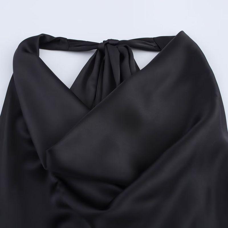 Araltay New Arrival Women's Clothing Fashion Style Fashion All-Match Hanging Collar Silk Satin Texture Tops 2892650
