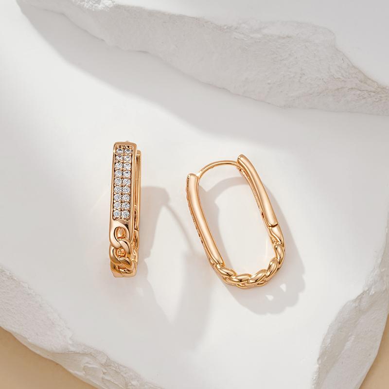 Двойные серьги-кольца с циркониевой цепочкой для женщин, индивидуальные ювелирные изделия для вечеринок