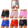 Men Swimwear Bikini Swim Brief Shorts Patent Leather Boxer Trunks Swimsuits