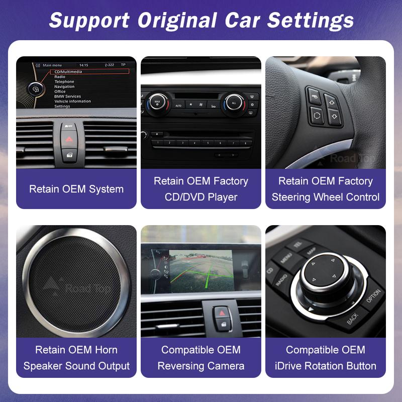 10.25" Wireless CarPlay Android Auto Car Multimedia Touch Screen For BMW 1 Series E81 E82 E87 E88 CCC/CIC System Rear Camera