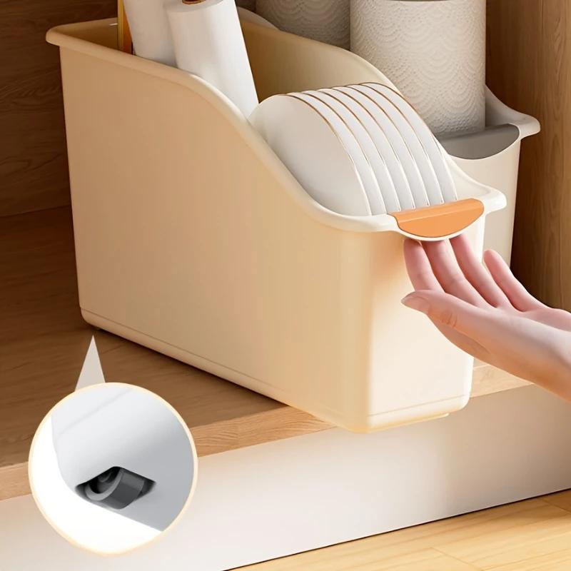 Набор изогнутых пластиковых контейнеров для хранения - Многоцелевые коробки для организации дома для чистящих средств и бытовых предметов