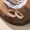 Корейская мода Zircon бирюзовые серьги-кольца формы O: Женские круглые серьги-гвоздики с микроинкрустацией для хряща