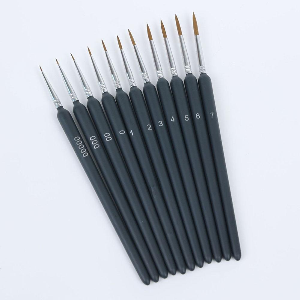 11Pcs Miniature Wolf Hair Paint Brush Art Painting Brushes Artistic Watercolor Brush Oil Painting Brush Drawing Hand Painted