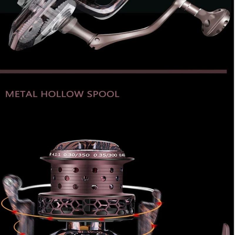 Новая рыболовная катушка серии 8000-12000 10+1BB прочная безлюфтовая подшипниковая металлическая полая шпуля спиннинговая катушка для ловли морского карпа легкая