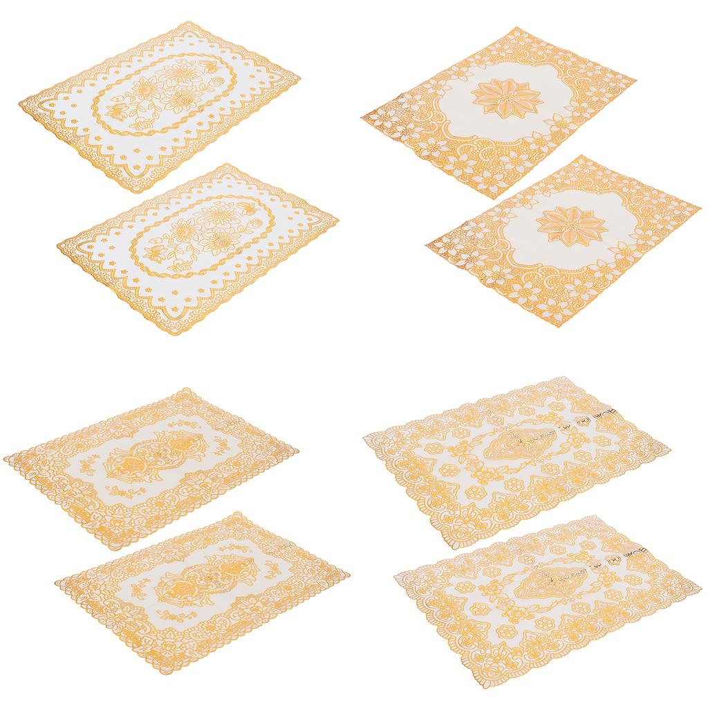 2 шт 30 см x 45 см ПВХ коврик для стола золотые салфетки подставки под чашки кухонное свадебное украшение
