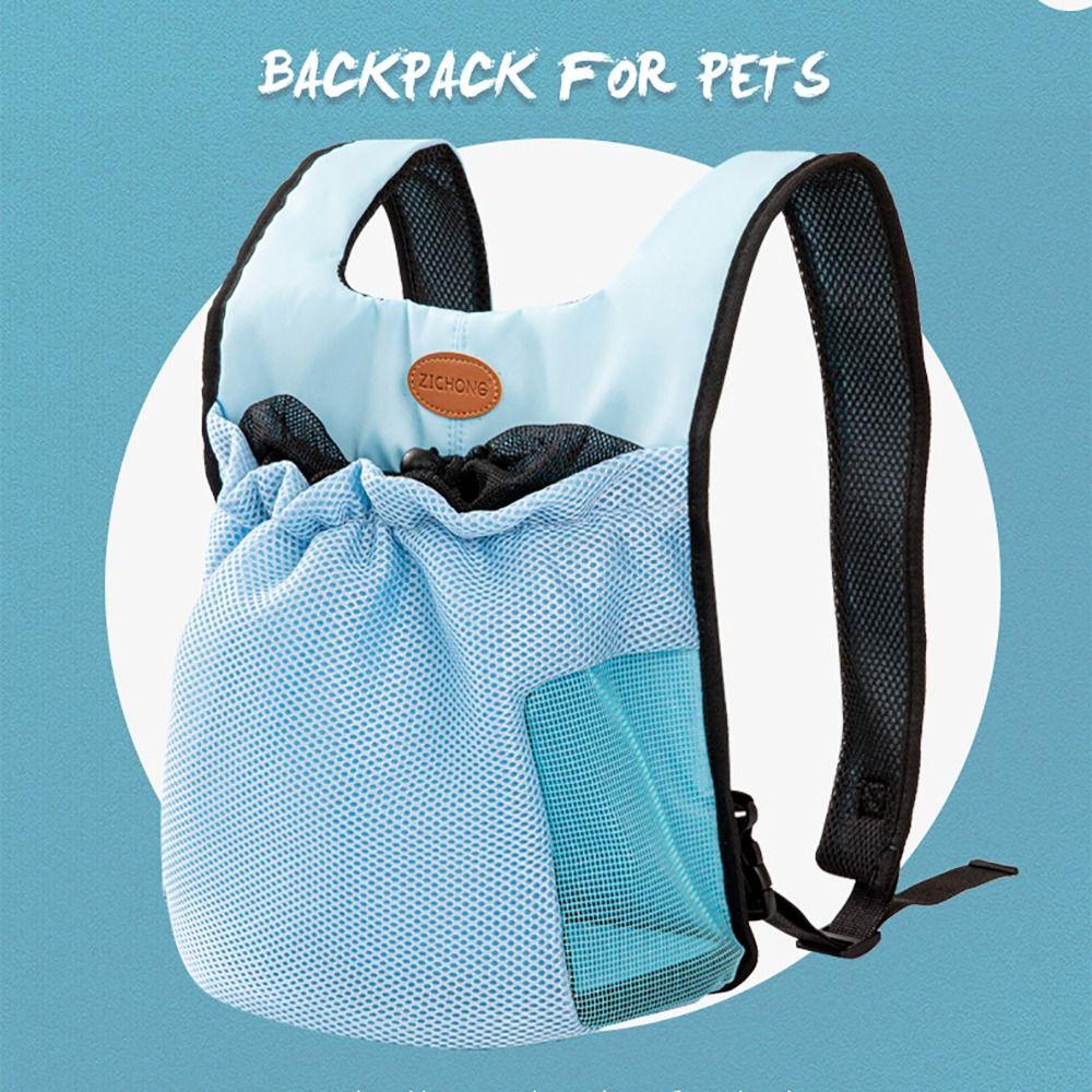 Mesh Cloth Cat Carrier Bag Breathable Adjustable Shoulder Strap Pet Double Shoulder Bag Large Capacity Portable Dog Backpack