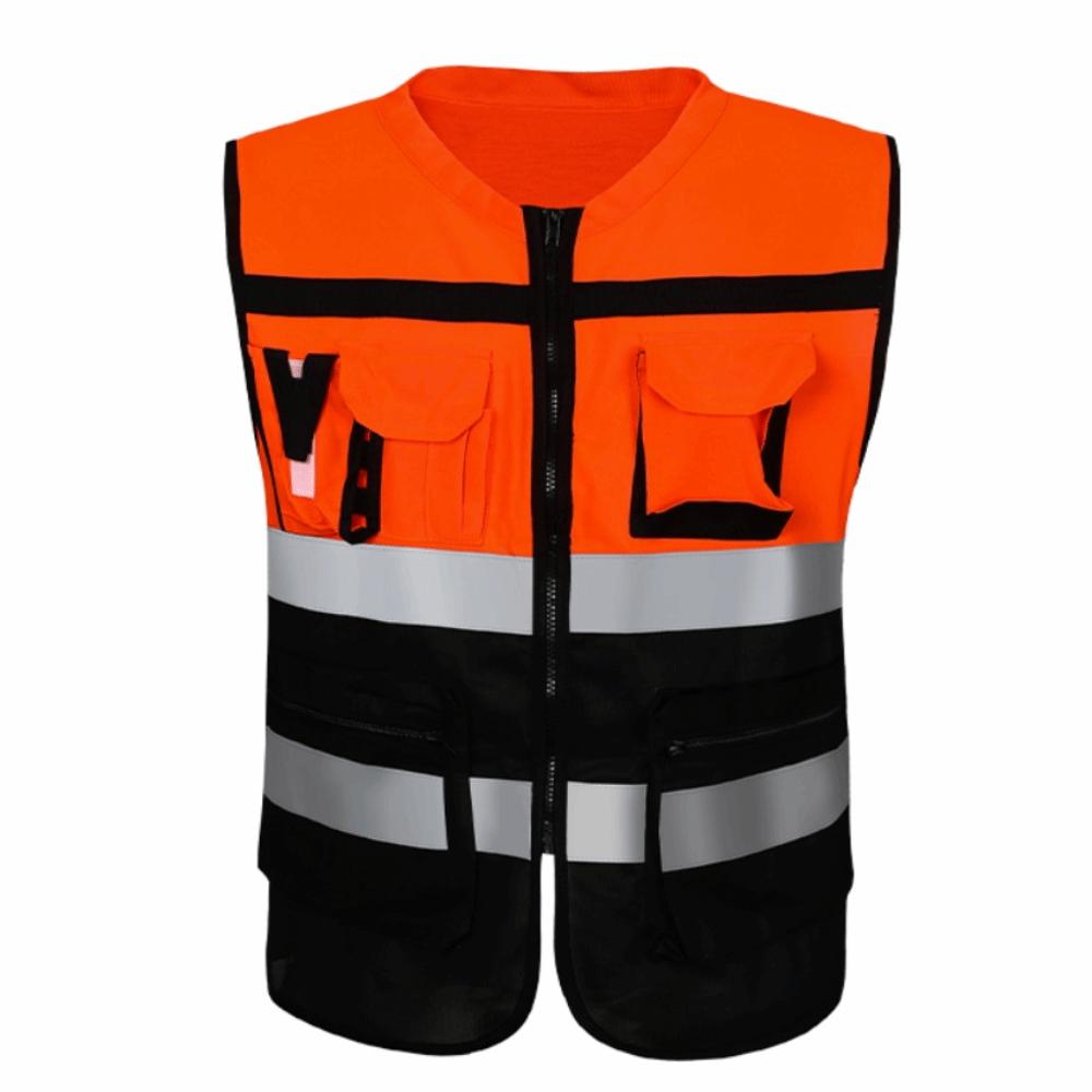 with Pocket Reflective Vest High Visibility Construction Clothes Outdoor Safety Clothing Cycling