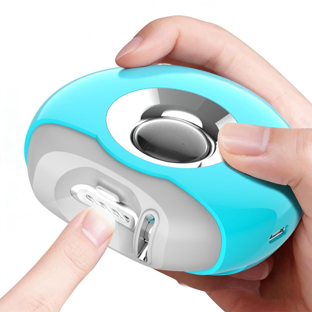 Electric Automatic Nail Clipper 2 in 1 Auto Fingernail Cutter and Polishing Grinder Rechargeable Fingernail Trimmer