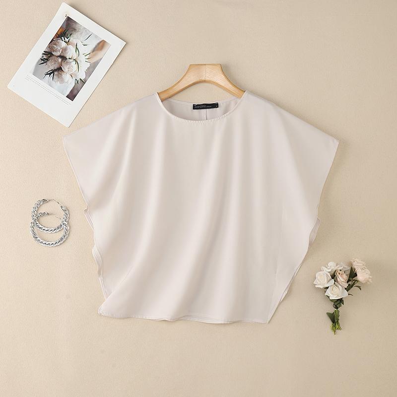 ZANZEA Women Casual Round Neck Summer Short Sleeve Blouse