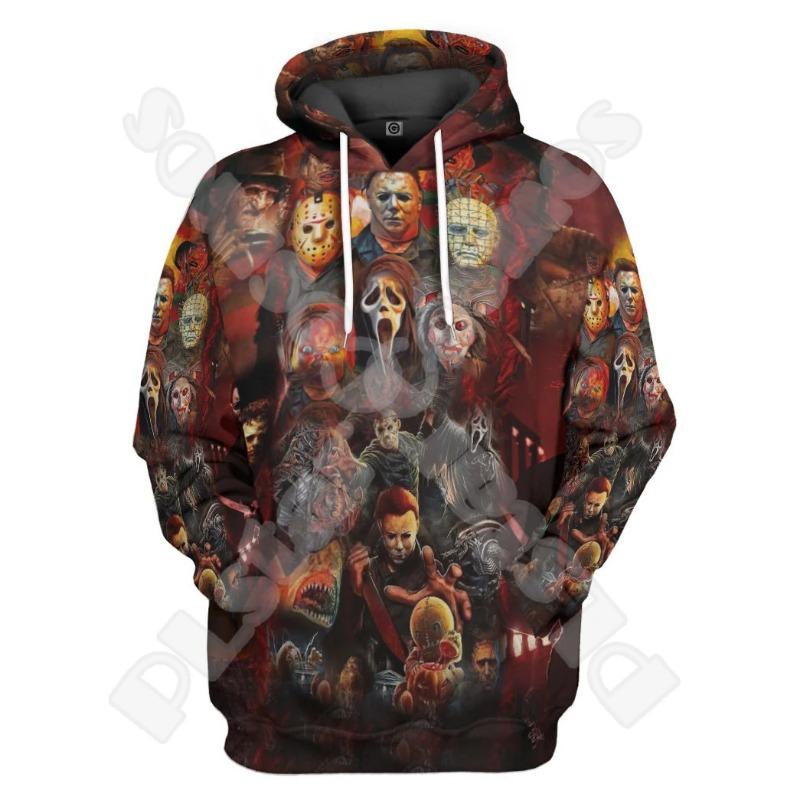 Halloween Michael Myers Horror Terror Movie Vintage Funny Retro Streetwear 3DPrint Harajuku Pullover Casual Jacket Hoodies X35