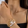 7PCS Fashion Versatile Bead Round Bead Chain Stacked Bracelet for Women's Jewelry with a Unique Design and Metal Style Bracelet Set