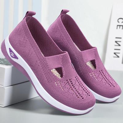 Женские летние 2025 года дышащие сетчатые повседневные туфли для матерей среднего и пожилого возраста – мягкая подошва, удобные, легкие.