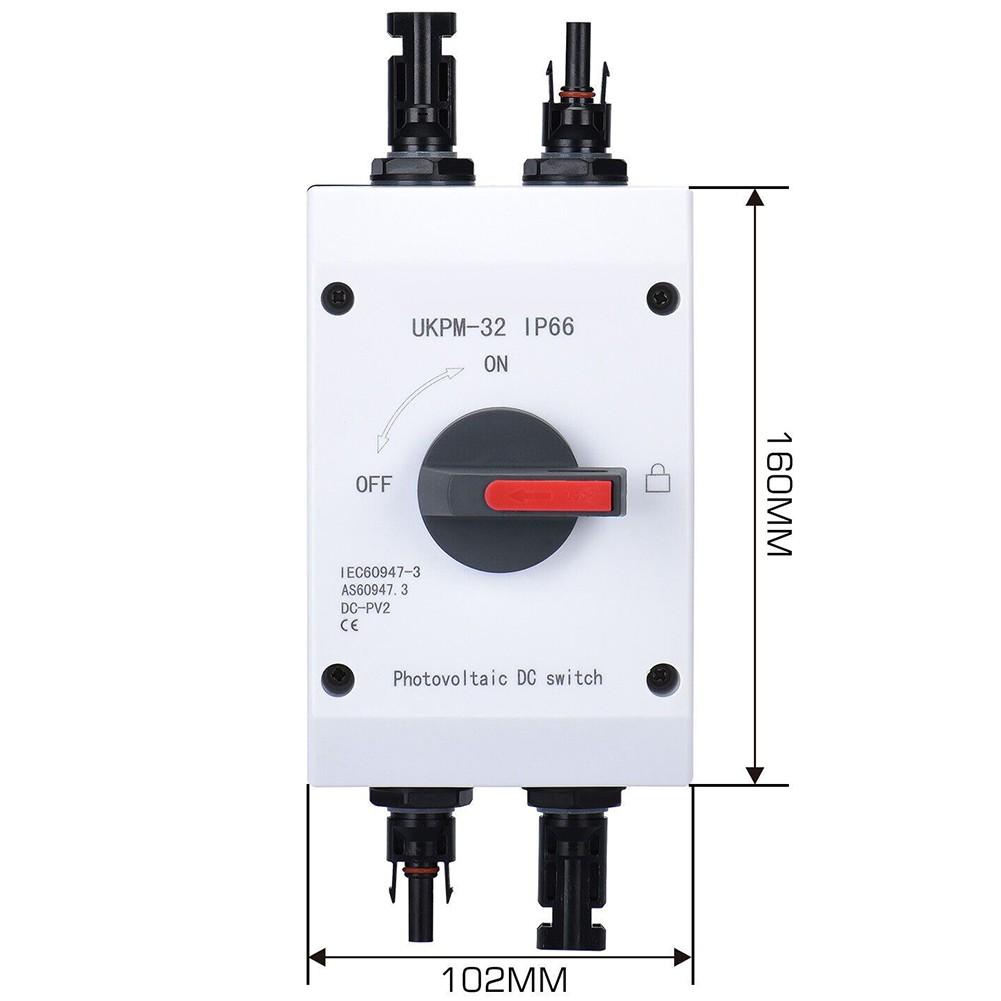 DC1200V PV разъединитель IP66 32A автоматический выключатель солнечный разъединитель коробка