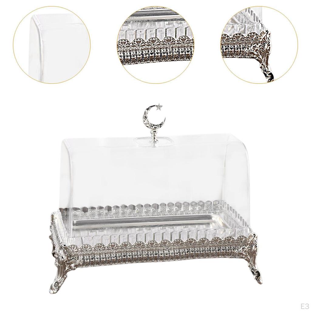 Butter Dish Food Tray Moon Decor Cookies Cake Display Stand Serving with Lid for