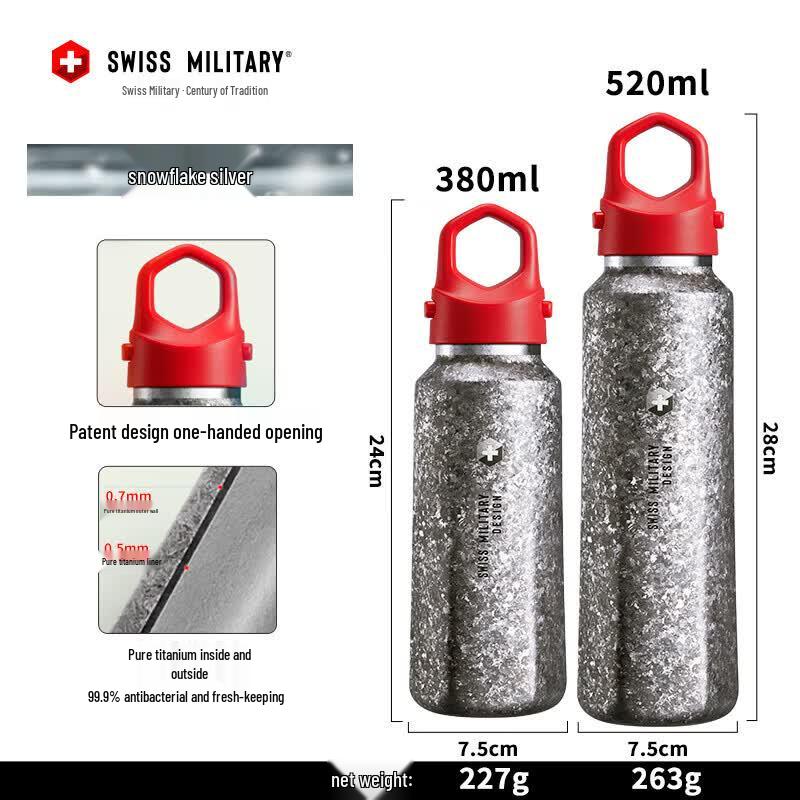 SWISS MILITARY Шестигранная кружка Alps из чистого титана 520 мл