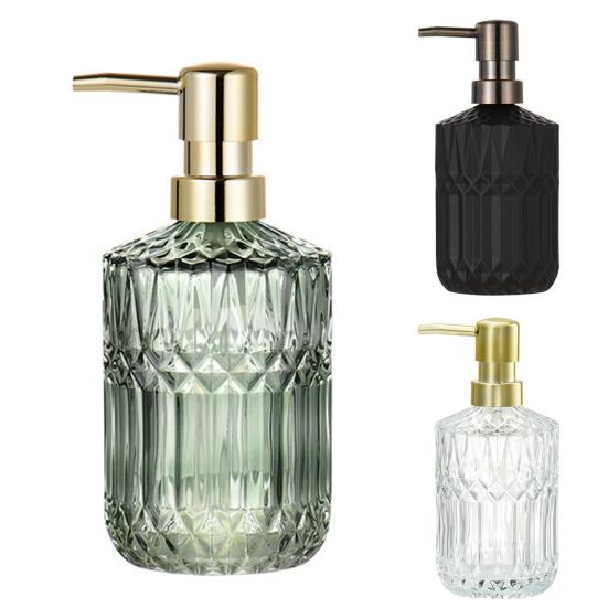 Glass Lotion Bottle Anti-Slip Bottom Transparent Design Large Capacity Liquid Dispenser Home Accessory