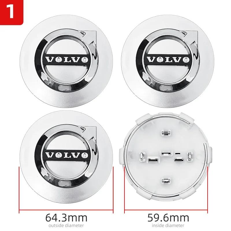 4pcs 56/60/64mm Car Wheel hub Center Cap Badge Covers Sticker For Volvo Rdesign V60 V40 XC90 S60 C30 XC60 V50 V70 S90 Olestar