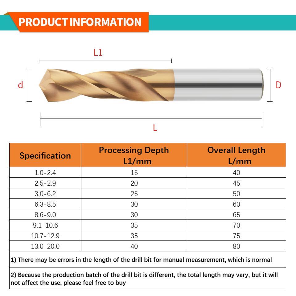 Lufeicnc HRC55° Твердосплавные сверла Сверла из вольфрамовой стали Сверление на станке с ЧПУ Нержавеющая сталь Сверление Инструменты для обработки твердых металлов 0,5-20,0 мм