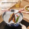 Zhishi 30CM 304 Stainless Steel Non-Stick Frying Pan with Lid