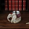 Кружка в винтажном стиле, Кружка для кофе со слоном, 3D тайская нержавеющая сталь, Декоративная кружка для напитков, Ретро настольное украшение для офиса и дома, Внутренняя емкость