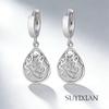925 Sterling Silver Fashion Light Luxury White Moonlight Opal Totem Earrings Birthday Party Anniversary Gift