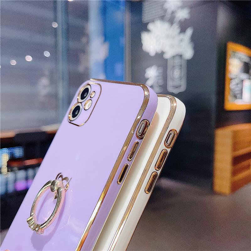 Противоударный чехол для телефона с силиконовым кольцом-подставкой для iPhone 14 13 12 11 Pro Max X XS XR Mini 7 8 Plus, чехол-бампер с милым сердечком
