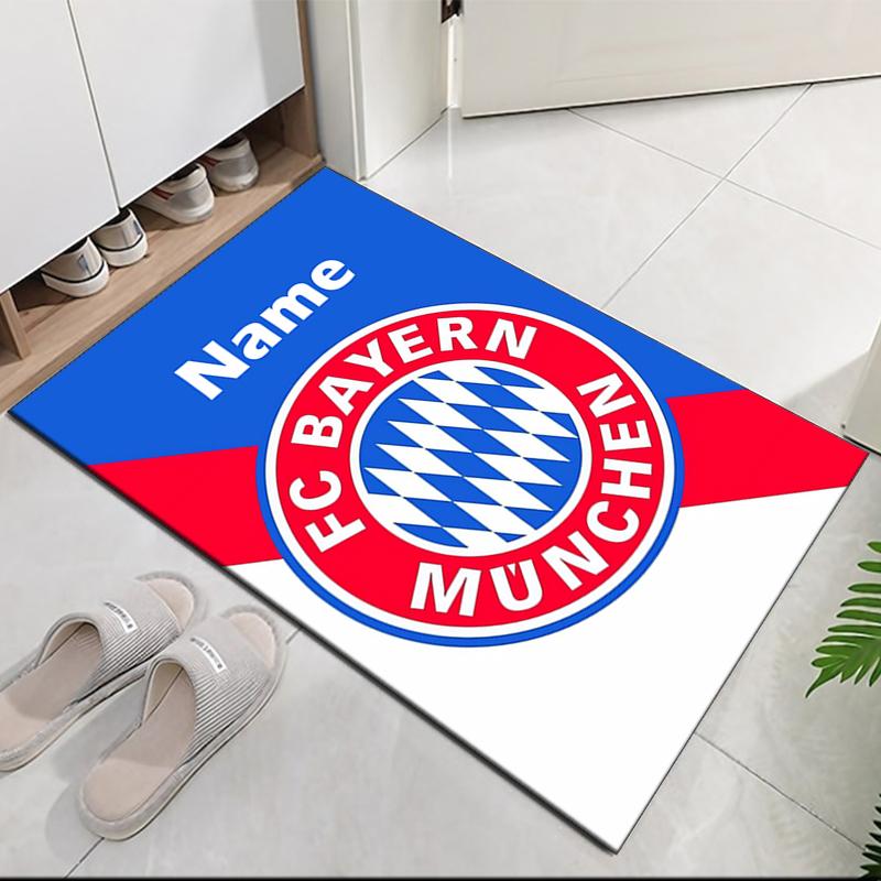 Custom Name FC Bayern München Printed Carpet, for Office Chair Living Room Bedroom Kitchen Room Decor Gifts.