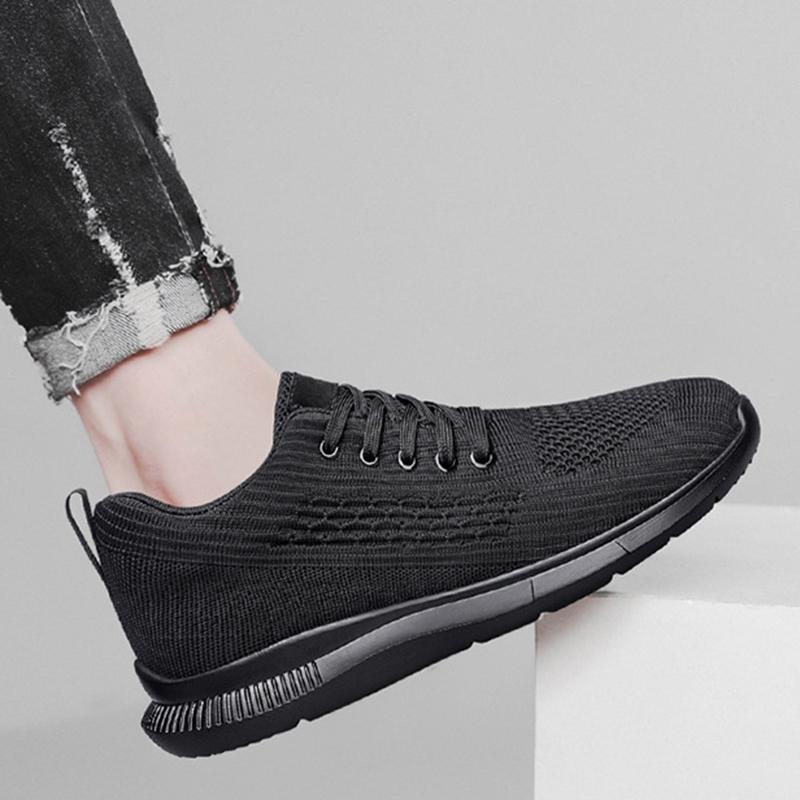 Fashion Fashion Sneakers Men Elevator Shoes Height Increase Insole 8CM Black Taller Shoes New Man Breathable Leisure Sports Plus Size 47