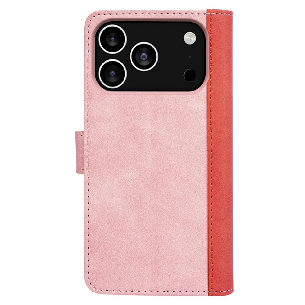 For iPhone 17 Pro Wallet Case Leather Phone Cover Splicing Color