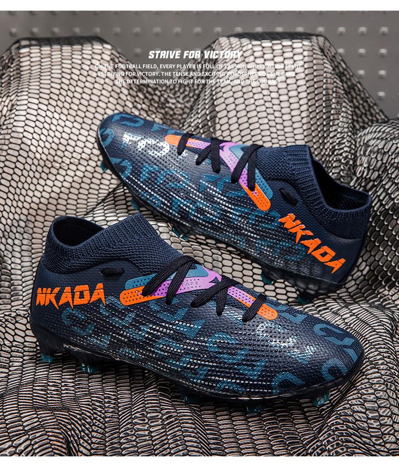 Новые футбольные бутсы тренировочные бутсы большого размера с высоким верхом для подростков студентов сломанные ногти длинные ногти дети длинные ногти футбольные бутсы