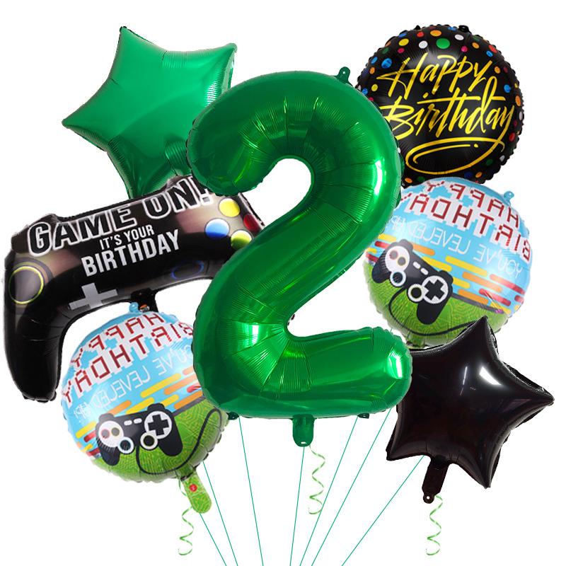 Gaming Theme Balloon Set Gamepad Aluminum Film Balloon Decoration Birthday Party Celebration Arrangement