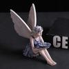 Садовые украшения из смолы, скульптура девушки-ангела, кормушка для птиц, цветочная фея, декоративная статуя
