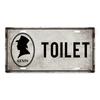 Restroom Metal Signs Wall Decor Plaque Metal Vintage License Plate for Home Bar Club Toilet Bathroom Restroom