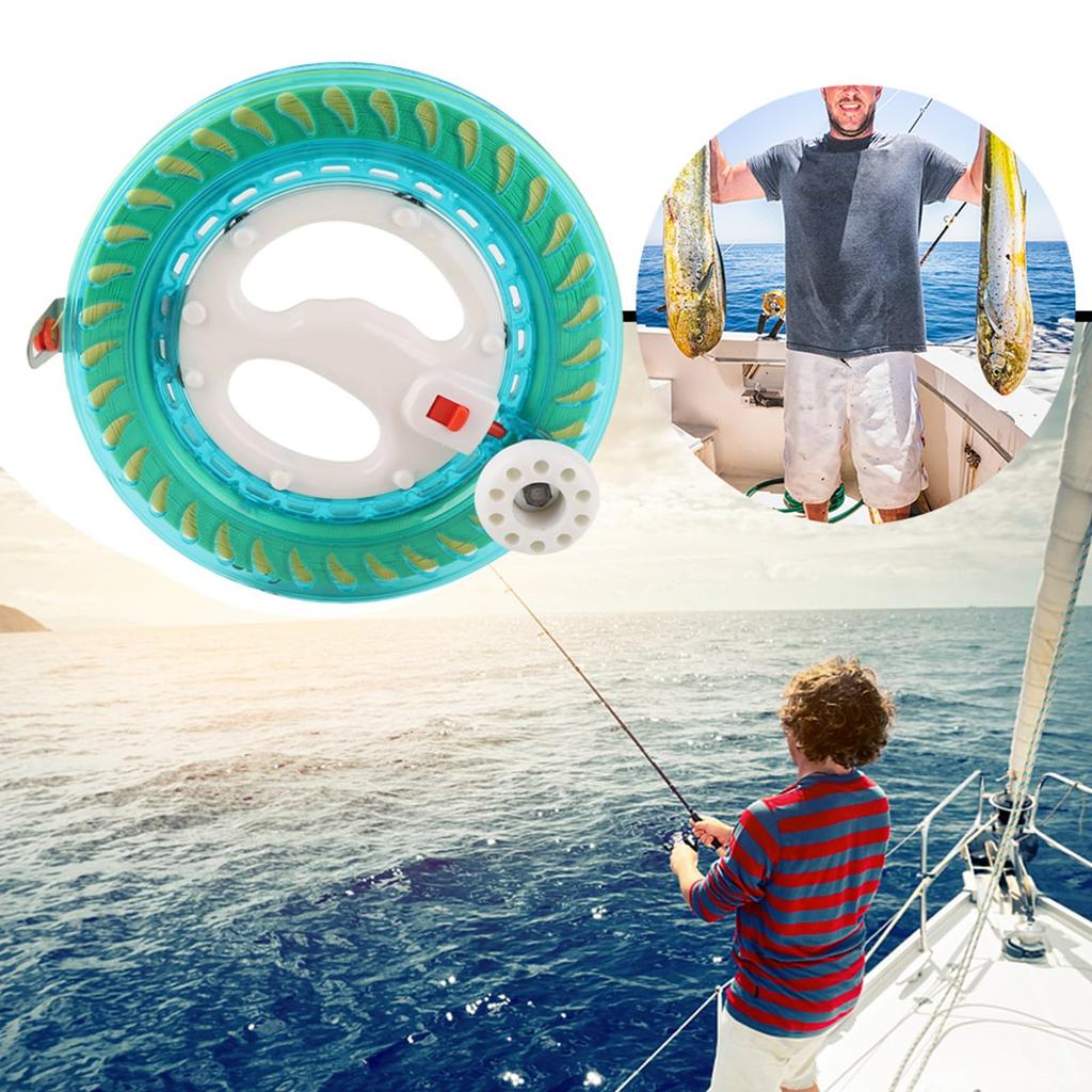 Flying Tool 450m Hand Reel for Kite Line, Rotating Reel, for Kite Flying, Hand Fishing, Boat Fishing (Blue)