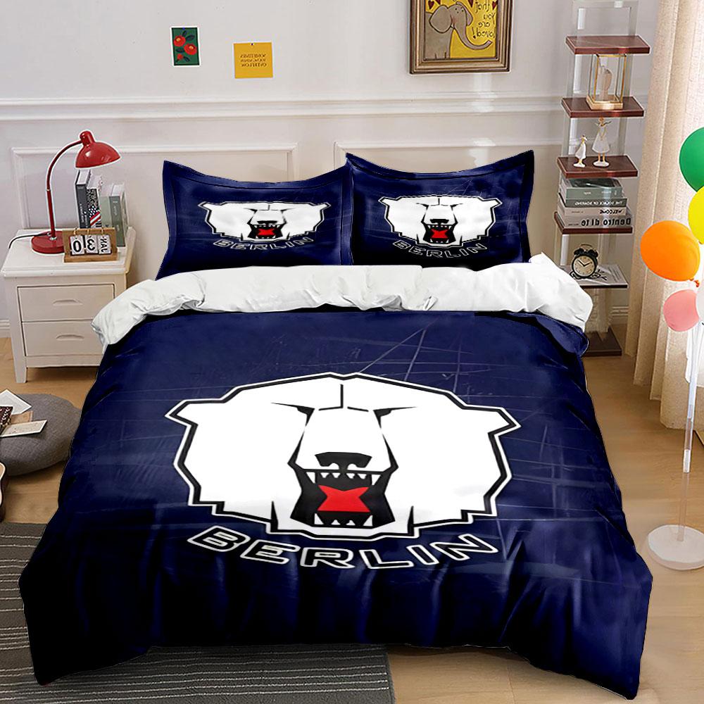 "Polar Bear Berlin Logo Design" Print Bedding Set Duvet Cover Pillowcases (1* Duvet Cover 2* Pillowcases Do Not Include Comforter)