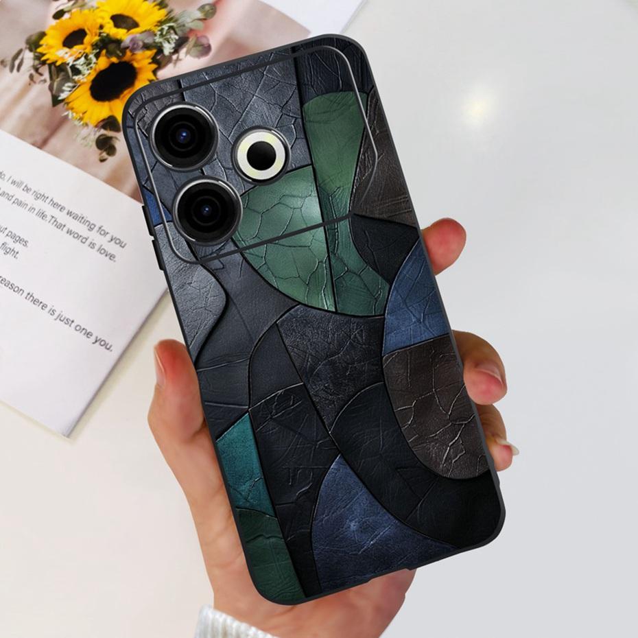 Модный Чехол 2024 года Для Tecno Pova 6 Neo Черный Силиконовый Мягкий ТПУ Задняя Крышка Для Tecno Pova 6Neo 4G Чехлы Для Телефона