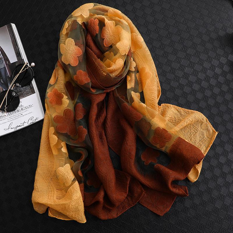 Bufandas de seda de marca de diseñador para mujer, pashmina de talla larga, pañuelo hiyab, chales para el cuello 65*180cm