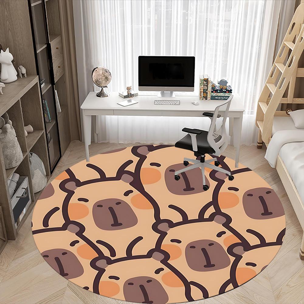 1PC Koala Pattern Office Round Area Rug, Mat Suitable ForOffice, Under Office Chairs Bedroom Living Room Home Decor, Room Deco