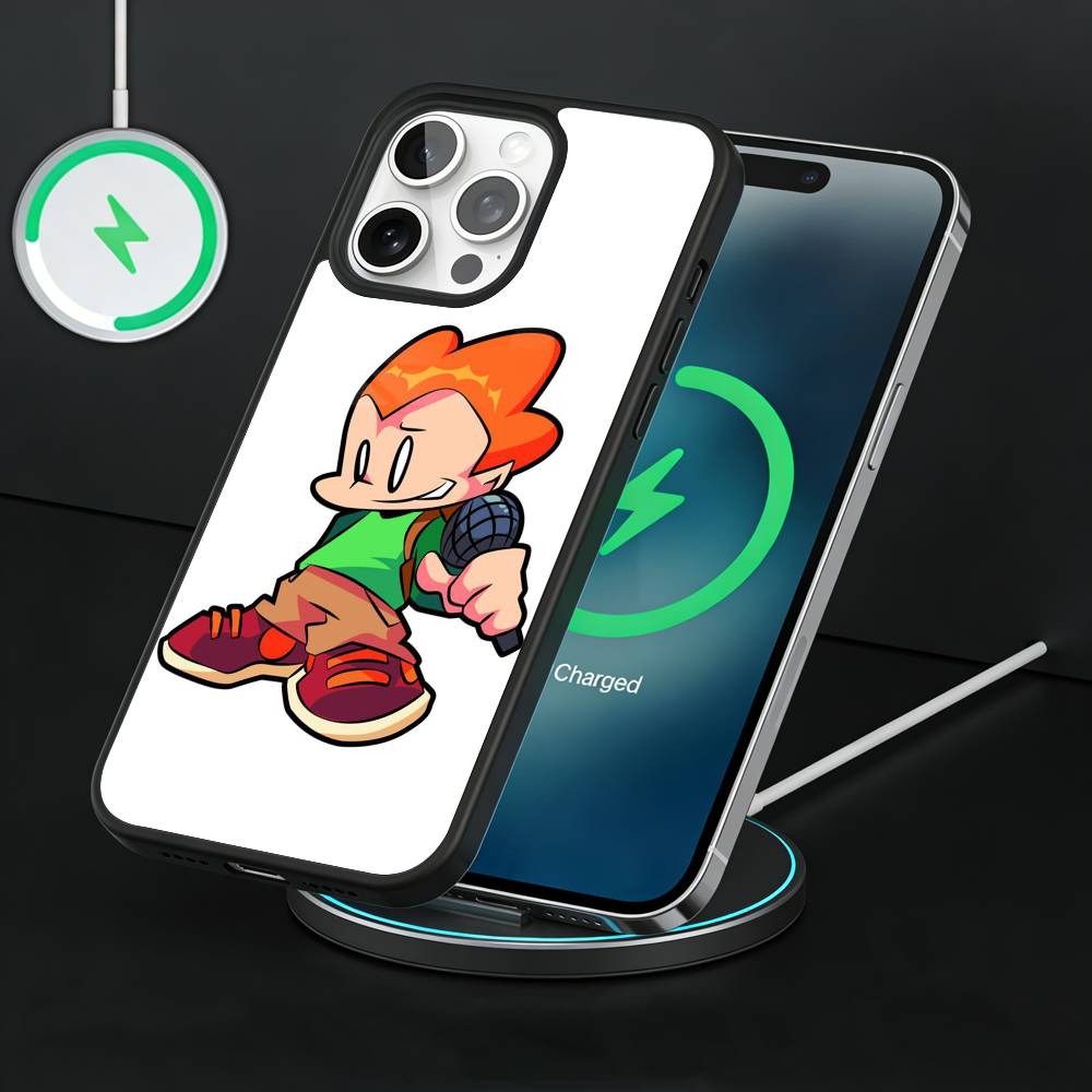 Чехол для телефона F-Friday Night Funkin Для iPhone 17, 16, 15, 14, 13 Plus, Pro Max Магнитный Для Magsafe Беспроводная зарядка