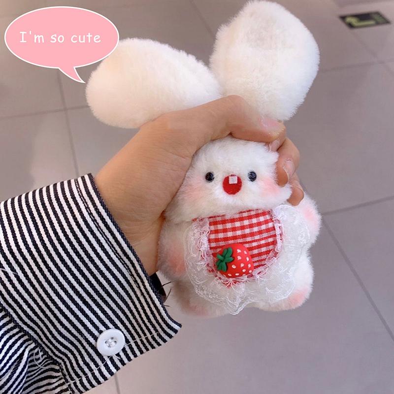 1 шт. Милый Пищащий Кролик Плюшевый Подвеска Большеухий Кролик Плюшевый Брелок Кролик Фестивальная Кукла Брелок Подвеска для Сумки
