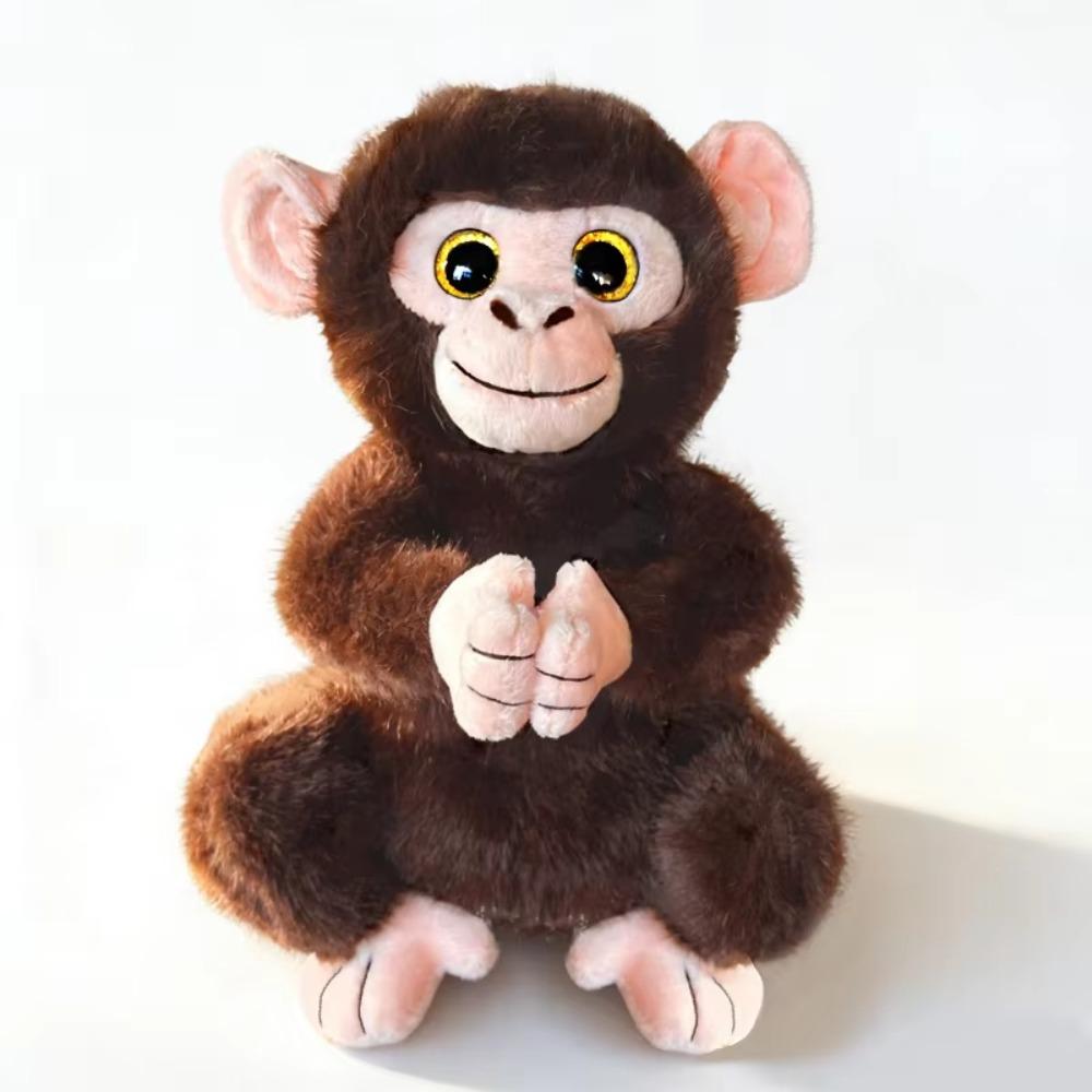 Big Eyed Monkey Plush Toy Realistice Orangutan Plush Doll Sparkling Eyes Monkey Doll Baby Toys