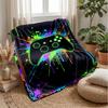 Neon Game Controller Graffiti Theme blanket Lightweight Warm Flannel Blanket Decorative Throw Blanket for Home Decoration