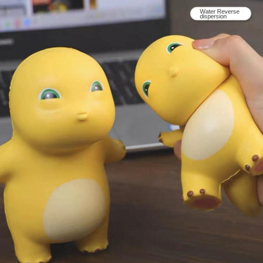 Фигурка динозавра Маленький молочный дракон Игрушки для снятия стресса Игрушки для сжатия Мультяшная кукла Молочный дракон Игрушка-сквиши Мягкая набивная Желтый
