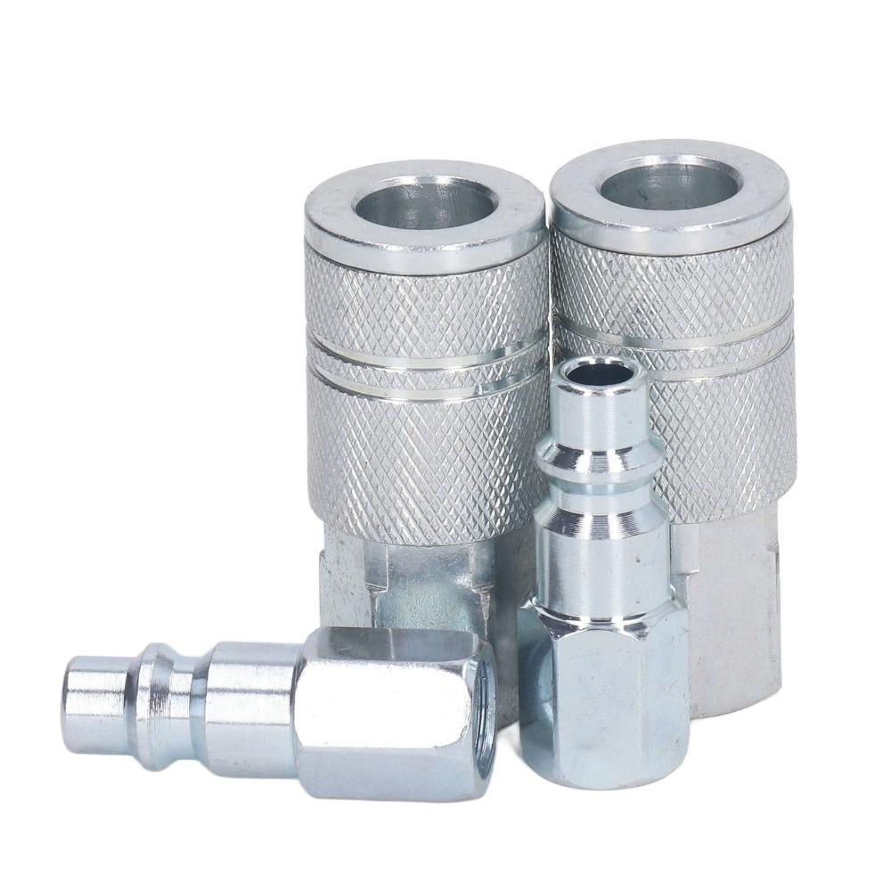 4PCS Steel Industrial Air Coupler and Plug Kit Industrial and Automotive Air Tools