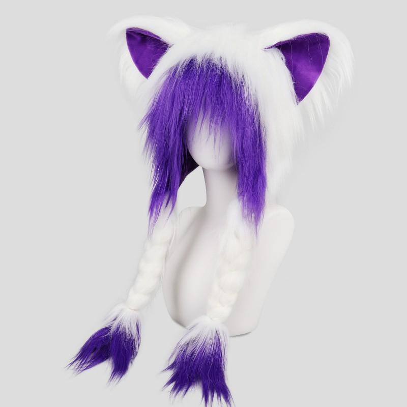 Fursuit Hood With Cat Ears Anime Cosplay Headpiece Y2K Fluffy Unisex Costume Accessory Adult