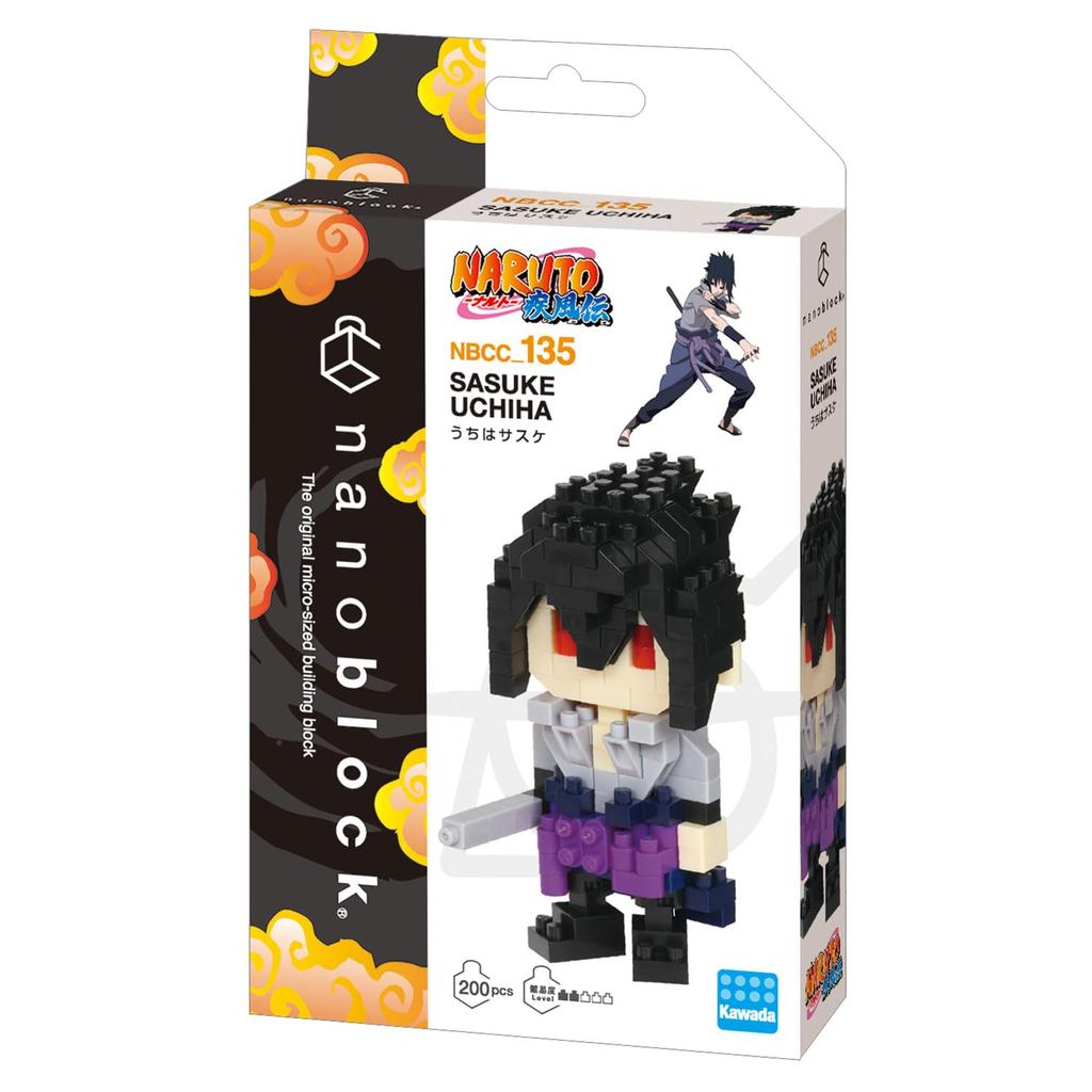 Kawada nanoblock Naruto Shippuden Учиха Саске Возраст 12 и 200 деталей Фигурка, Вверх, NBCC_135